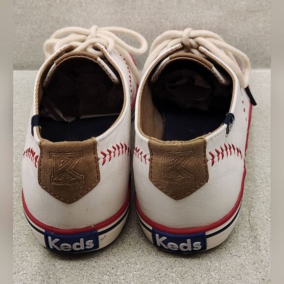 Keds Leather Champion MLB  Pennant Baseball Sneakers Shoes Sz 5 Vintage - Picture 14 of 16